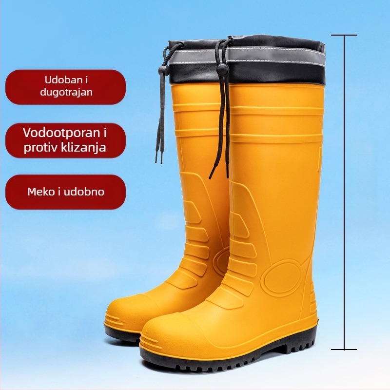 Radne kišne čizme s čeličnim vrhom i čeličnom potplatom, protuklizne, otporne na habanje