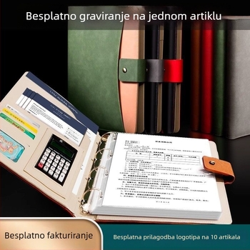 A4 kožni registrator za poslovne pregovore s prilagođenim logotipom i prilagođenom obradom
