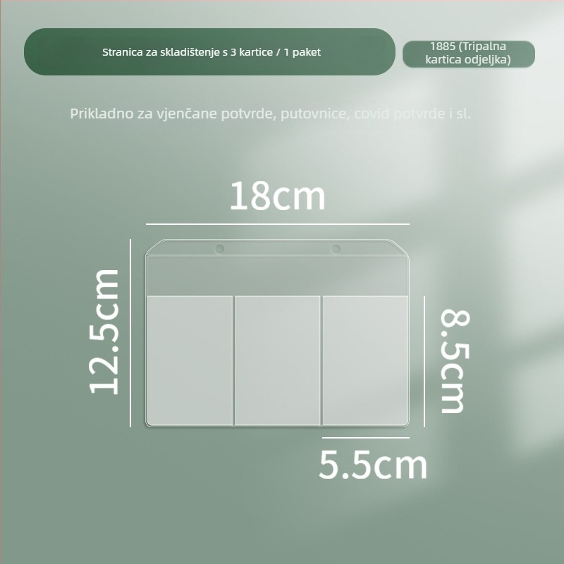 Plastična mapa za dokumente s tri rupe, odvojivi listovi, velika kapaciteta, model 3805, stražnji dio širine 2,8 cm
