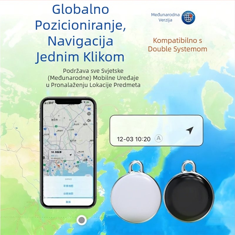 Tracker protiv gubitka kućnih ljubimaca s pametnim pozicioniranjem, Bluetooth, model F3, vodootporan, domet 100 m, kompatibilan s iOS