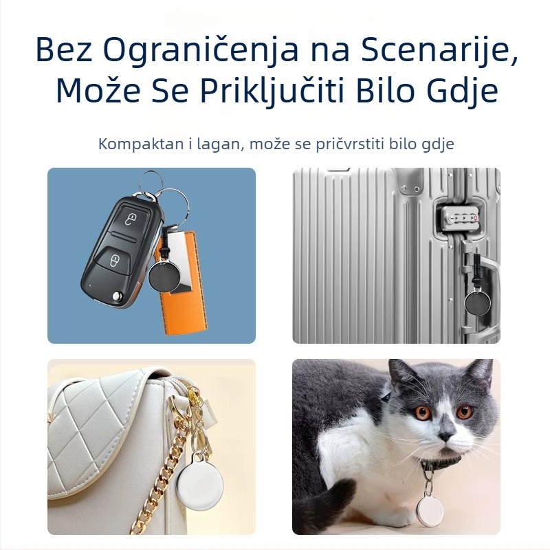 Tracker protiv gubitka kućnih ljubimaca s pametnim pozicioniranjem, Bluetooth, model F3, vodootporan, domet 100 m, kompatibilan s iOS