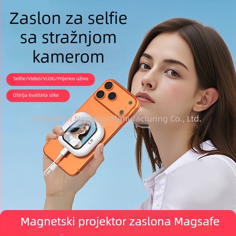 Mini magnetski zaslon za selfie za mobitel s audio projekcijom i zrcalom zaslona, daljinski upravljač za selfie X3