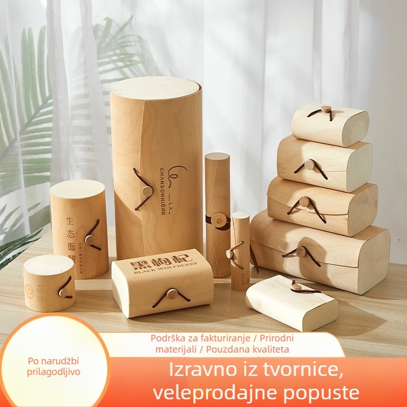 Drvena kutija od čvrstog drveta s okretajem poklopca, višenamjenska kutija za darove i pohranu čaja, likera i eteričnih ulja, mogućnost prilagođenog logotipa — Shunfu