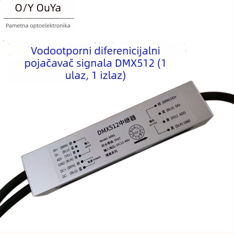 512 signalni pojačivač DMX512/TTL za LED rasvjetu pune boje, žično sučelje, DC5-24V, podržava nizove svjetala, module i magične LED trake
