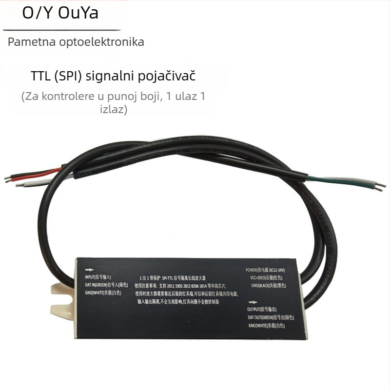 512 signalni pojačivač DMX512/TTL za LED rasvjetu pune boje, žično sučelje, DC5-24V, podržava nizove svjetala, module i magične LED trake