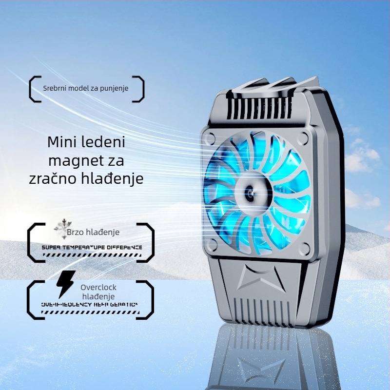 H15 rashladnik za mobitel s zračnim hlađenjem i baterijom, tri brzine, brzo hlađenje, kompatibilno s mobitelom s dodirnim zaslonom