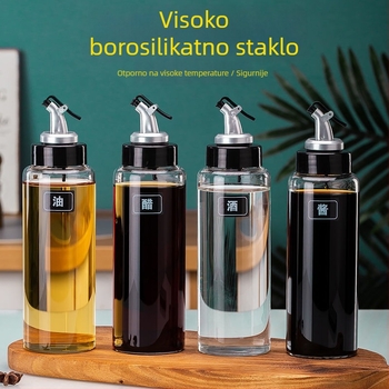 Posuda za ulje od visok borosilikatnog stakla, vodonepropusna, s automatskim otvaranjem i zatvaranjem, otporna na visoke temperature, pogodna za ulje, ocat i začine