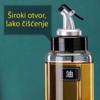 Posuda za ulje od visok borosilikatnog stakla, vodonepropusna, s automatskim otvaranjem i zatvaranjem, otporna na visoke temperature, pogodna za ulje, ocat i začine