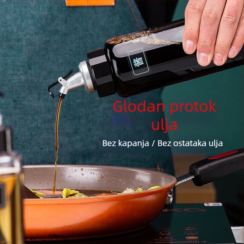 Posuda za ulje od visok borosilikatnog stakla, vodonepropusna, s automatskim otvaranjem i zatvaranjem, otporna na visoke temperature, pogodna za ulje, ocat i začine