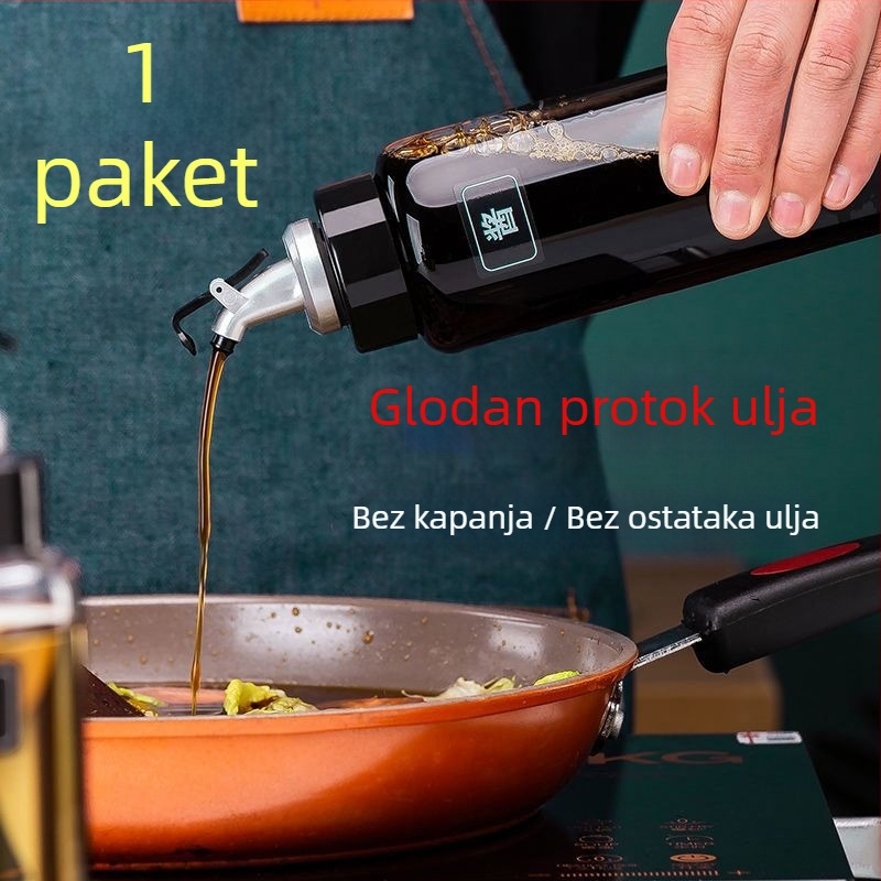 Posuda za ulje od visok borosilikatnog stakla, vodonepropusna, s automatskim otvaranjem i zatvaranjem, otporna na visoke temperature, pogodna za ulje, ocat i začine