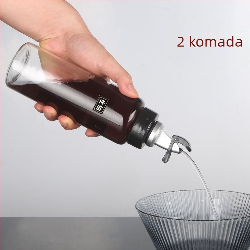 Posuda za ulje od visok borosilikatnog stakla, vodonepropusna, s automatskim otvaranjem i zatvaranjem, otporna na visoke temperature, pogodna za ulje, ocat i začine