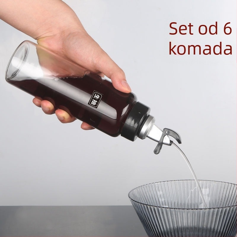 Posuda za ulje od visok borosilikatnog stakla, vodonepropusna, s automatskim otvaranjem i zatvaranjem, otporna na visoke temperature, pogodna za ulje, ocat i začine