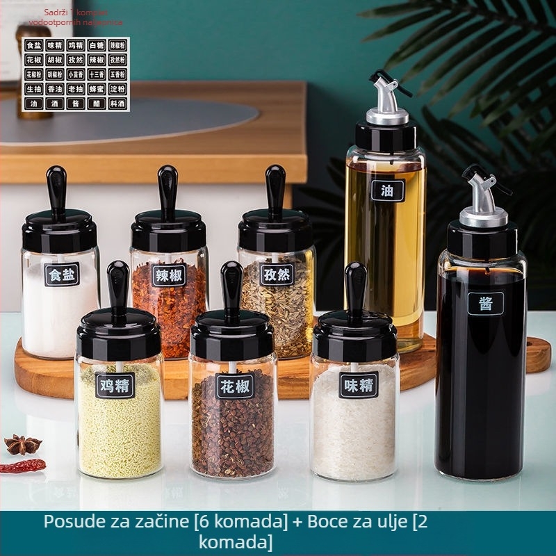 Posuda za ulje od visok borosilikatnog stakla, vodonepropusna, s automatskim otvaranjem i zatvaranjem, otporna na visoke temperature, pogodna za ulje, ocat i začine