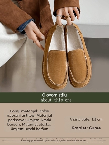 Ženski loaferi od prave kože, s oštrim vrhom, gumena potplata, slip-on, podstava od mikrovlakana, za proljeće