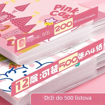 Harmonika mapa za dokumente, prozirna plastična, 12 pretinaca, debljina 0,6 mm