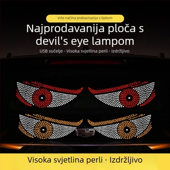 Devil's Eye LED zaslon dekorativna svjetlost za automobil, akril XS1, USB napajanje 5V 1W, montaža ljepilom na prednje i stražnje staklo