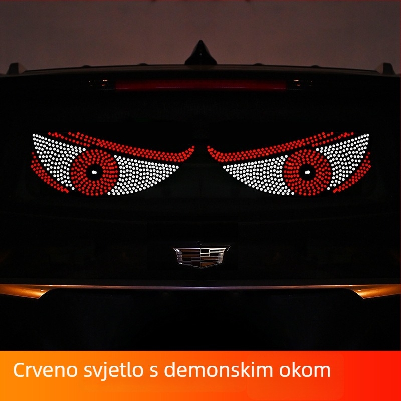 Devil's Eye LED zaslon dekorativna svjetlost za automobil, akril XS1, USB napajanje 5V 1W, montaža ljepilom na prednje i stražnje staklo