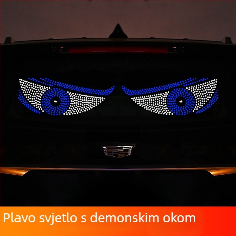 Devil's Eye LED zaslon dekorativna svjetlost za automobil, akril XS1, USB napajanje 5V 1W, montaža ljepilom na prednje i stražnje staklo