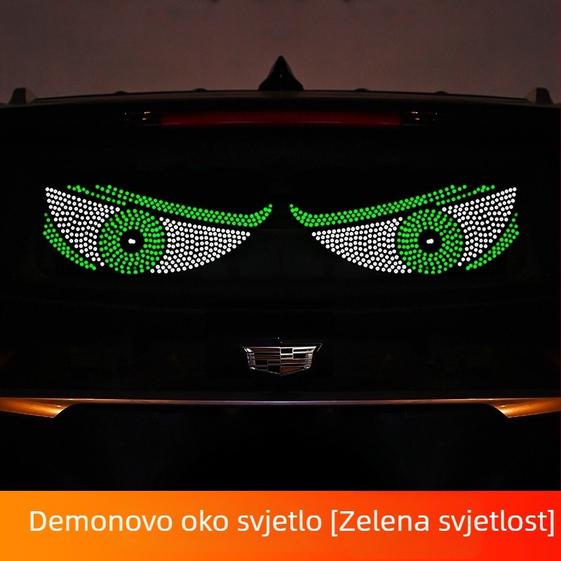 Devil's Eye LED zaslon dekorativna svjetlost za automobil, akril XS1, USB napajanje 5V 1W, montaža ljepilom na prednje i stražnje staklo
