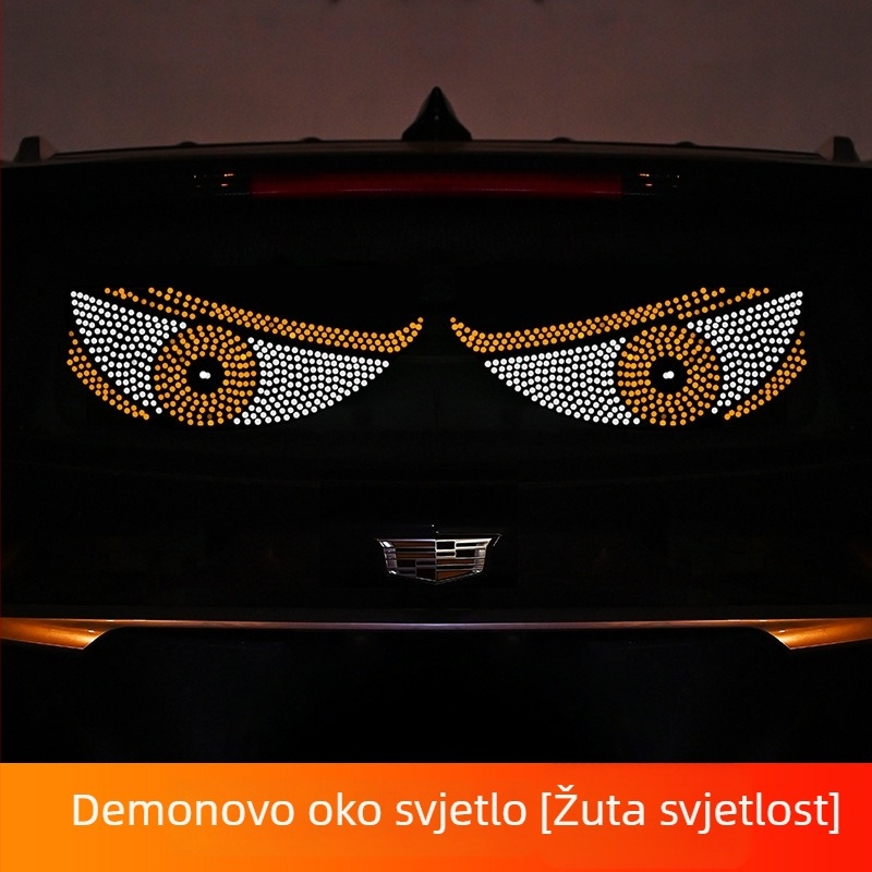 Devil's Eye LED zaslon dekorativna svjetlost za automobil, akril XS1, USB napajanje 5V 1W, montaža ljepilom na prednje i stražnje staklo