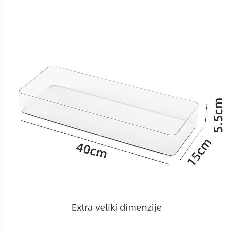 Kutija za organizaciju ladice SF-2120, PET plastika, kapacitet 1 L, organizator za ured i kuhinju, proziran