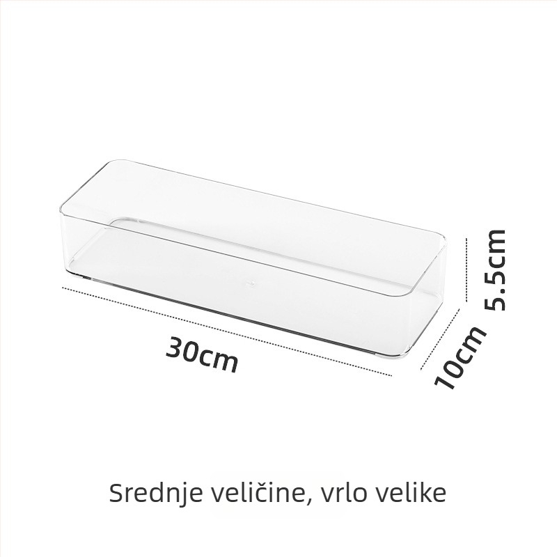 Kutija za organizaciju ladice SF-2120, PET plastika, kapacitet 1 L, organizator za ured i kuhinju, proziran