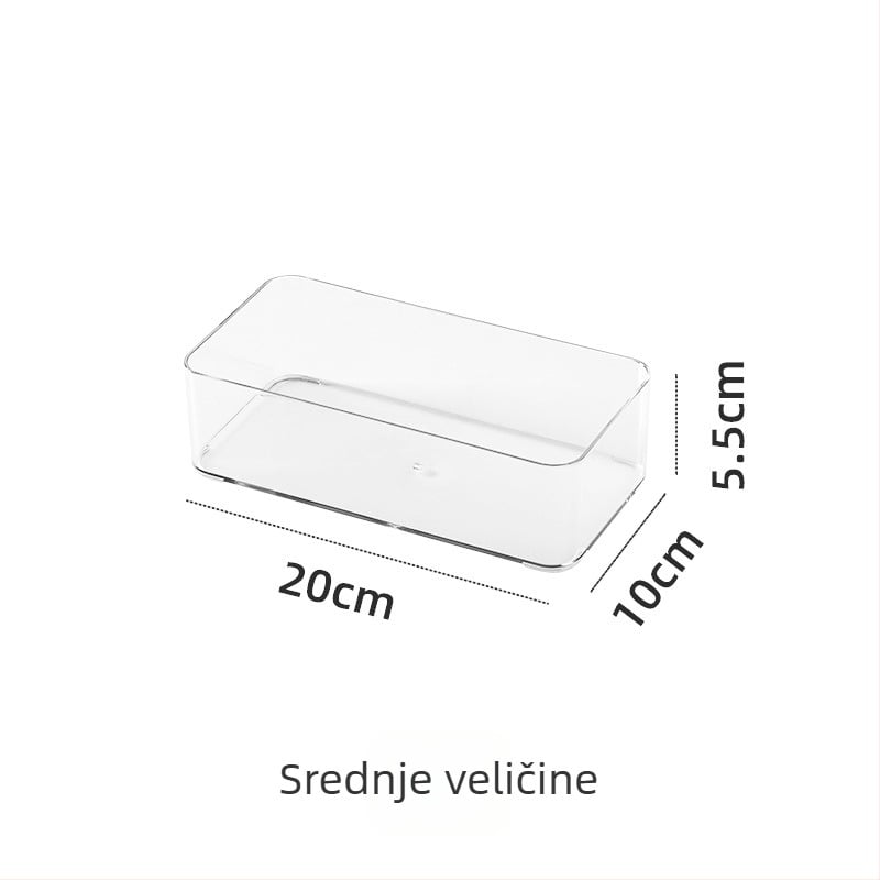 Kutija za organizaciju ladice SF-2120, PET plastika, kapacitet 1 L, organizator za ured i kuhinju, proziran