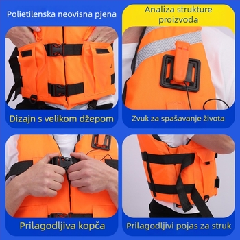 Profesionalni prsluk za spašavanje velike plovnosti – AH007, pogodan za odrasle i djecu, mogućnost prilagodbe, ovlaštena privatna marka