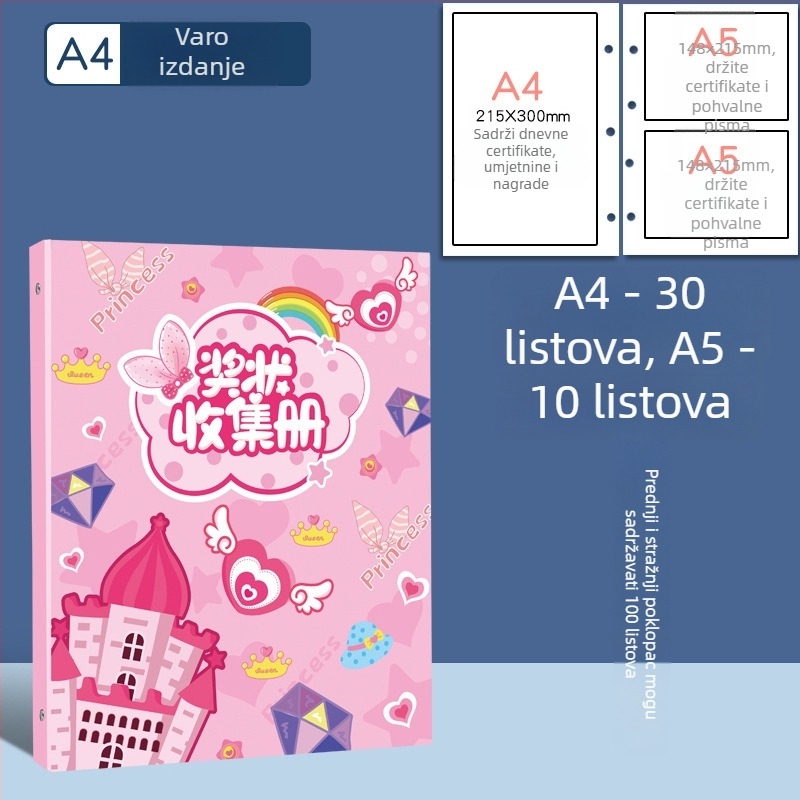 Plastična knjiga za certifikate, s 3 rupama, marka youka, model 0526, 40 stranica