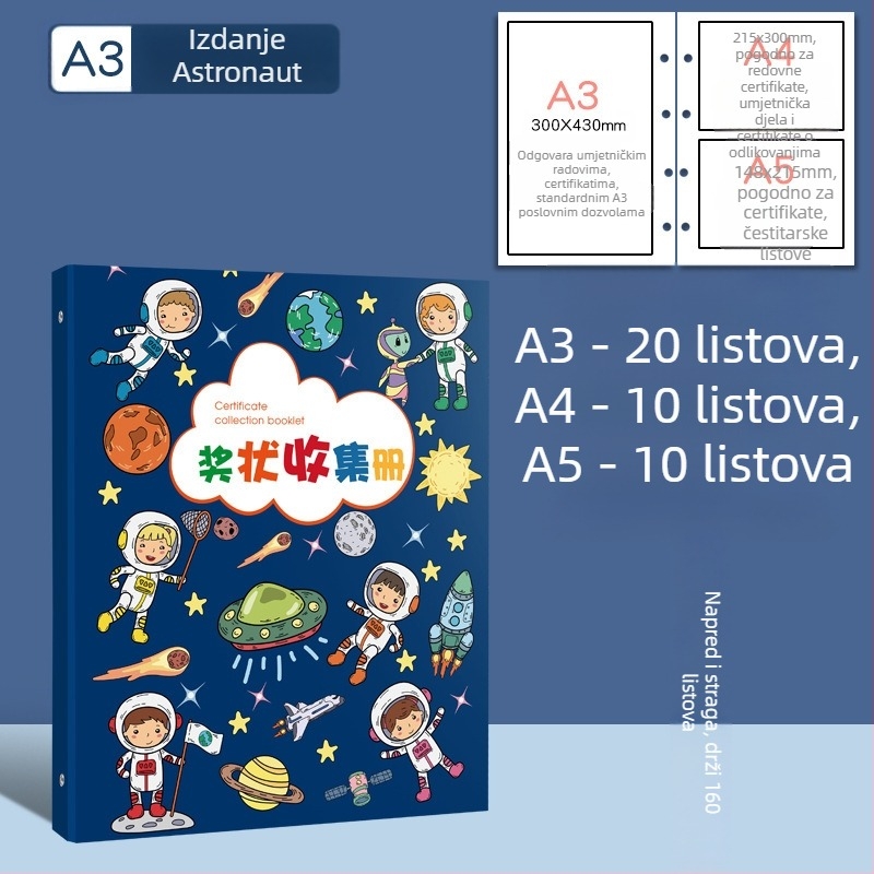 Plastična knjiga za certifikate, s 3 rupama, marka youka, model 0526, 40 stranica