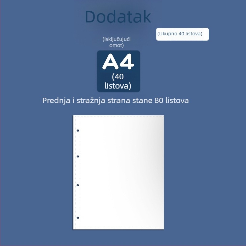 Plastična knjiga za certifikate, s 3 rupama, marka youka, model 0526, 40 stranica