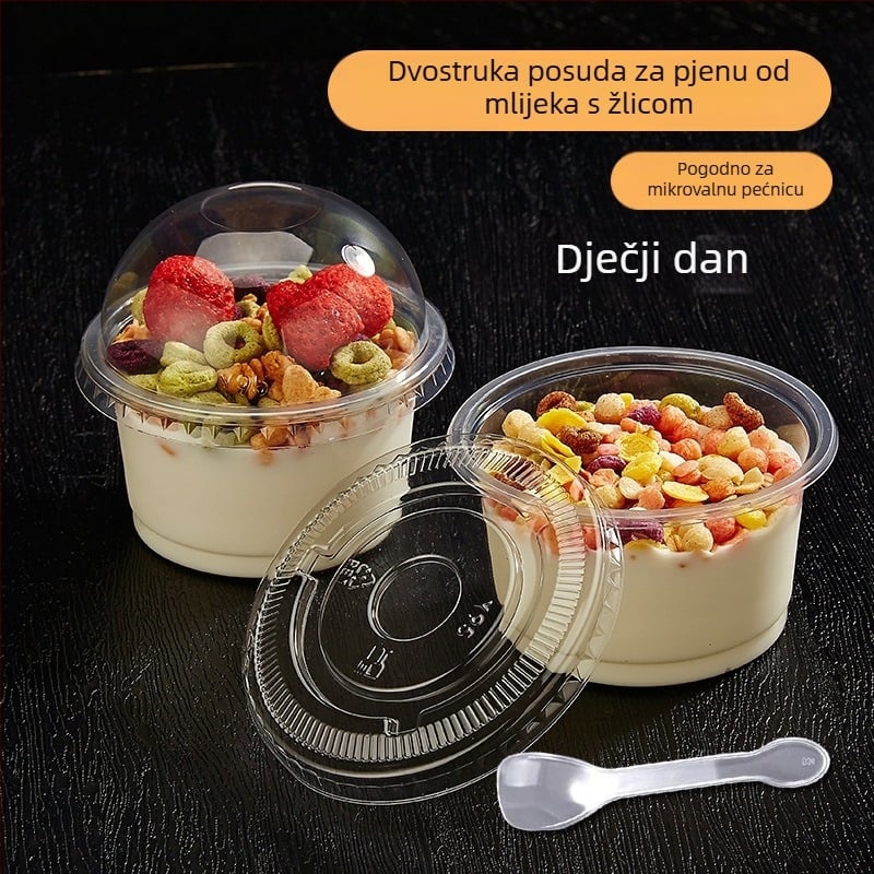 Emperor čaše za puding – jednokratne čaše za desert s poklopcem, kapacitet 201–300 ml, pogodne za puding, žele, jogurt, sladoled, mousse