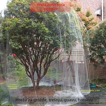 Mreža protiv ptica za voćke, trešnje, grožđe i povrće; najlon mreža s otvorima od 2 cm