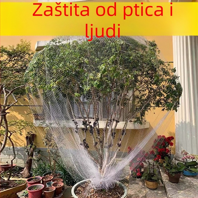 Mreža protiv ptica za voćke, trešnje, grožđe i povrće; najlon mreža s otvorima od 2 cm