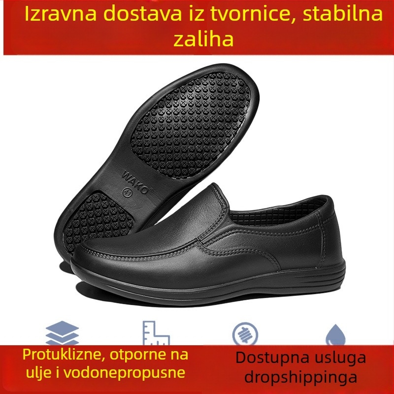 Wako muške protuklizne cipele za kuhinju i posao, EVA gornji dio, gumena potplata, četvrtasti prst, injekcijski oblikovan potplat, vodootporne