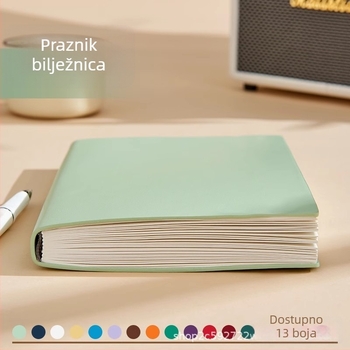 Bilježnica s PU koricom, vezana linijskim montažnim sustavom, 100 g bijelog papira, više od 200 stranica, minimalistički poslovni stil