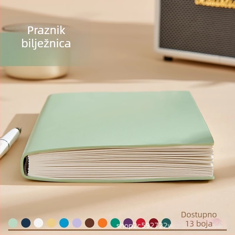 Bilježnica s PU koricom, vezana linijskim montažnim sustavom, 100 g bijelog papira, više od 200 stranica, minimalistički poslovni stil