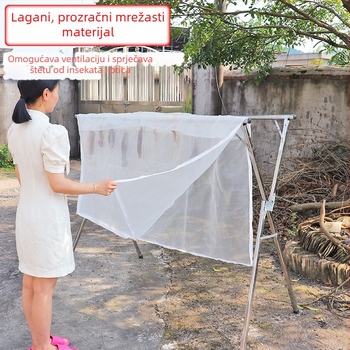 Kaixiu mreža za sušenje mesa s prozračnom mrežom; sklopiva i povlačna; jednodijelna mreža za sušenje; paket od 50 komada