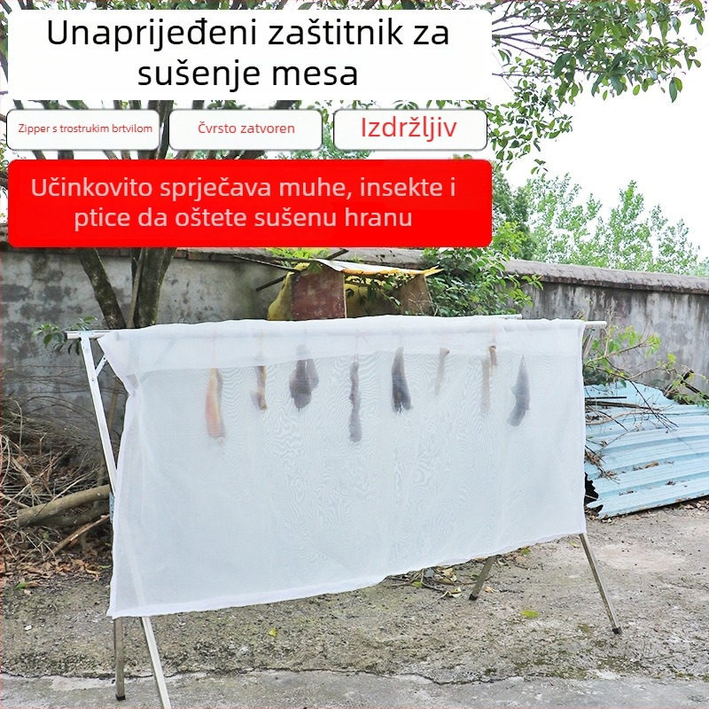 Kaixiu mreža za sušenje mesa s prozračnom mrežom; sklopiva i povlačna; jednodijelna mreža za sušenje; paket od 50 komada