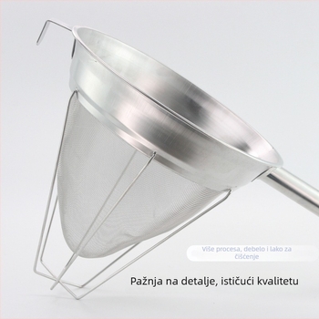 Konična mrežasta cjediljka od 304 nehrđajućeg čelika, s jednim kukom, moderni minimalistički dizajn, mogućnost prilagodbe