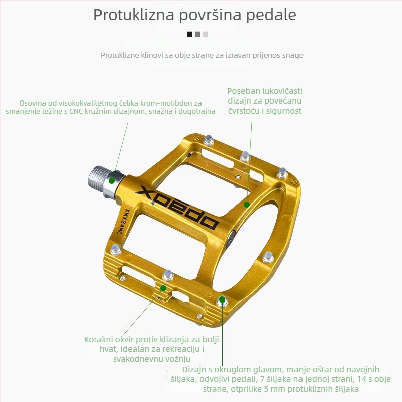 XPEDO XMX24MC pedala, magnezijeva legura, univerzalna kompatibilnost