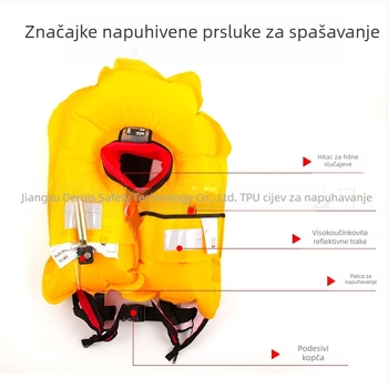 DRESEA prijenosni kompaktni napuhujući prsluk za spašavanje, automobilom montiran, za odrasle, visoka plovnost
