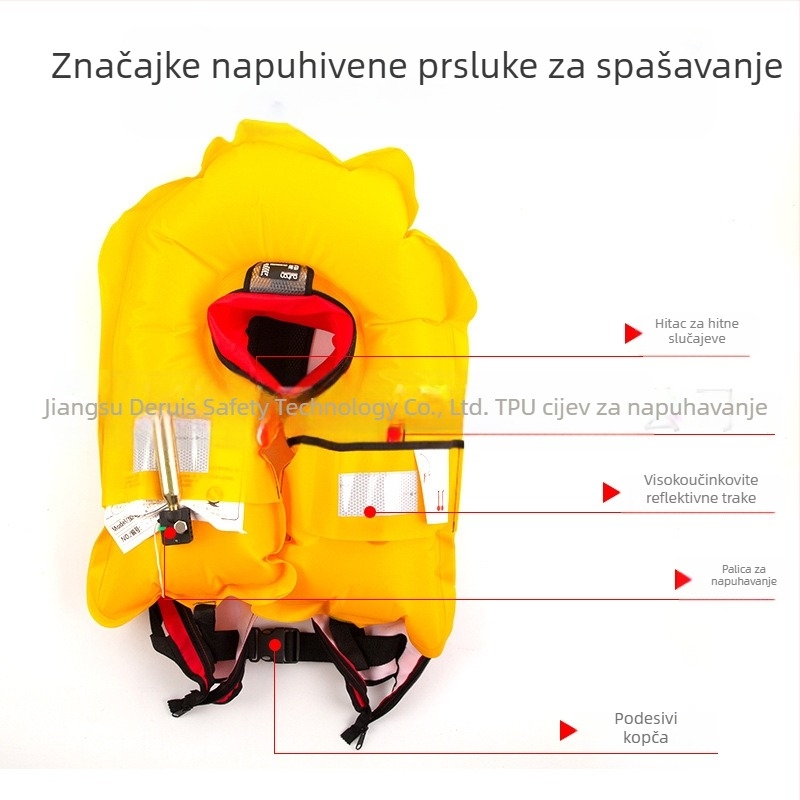 DRESEA prijenosni kompaktni napuhujući prsluk za spašavanje, automobilom montiran, za odrasle, visoka plovnost