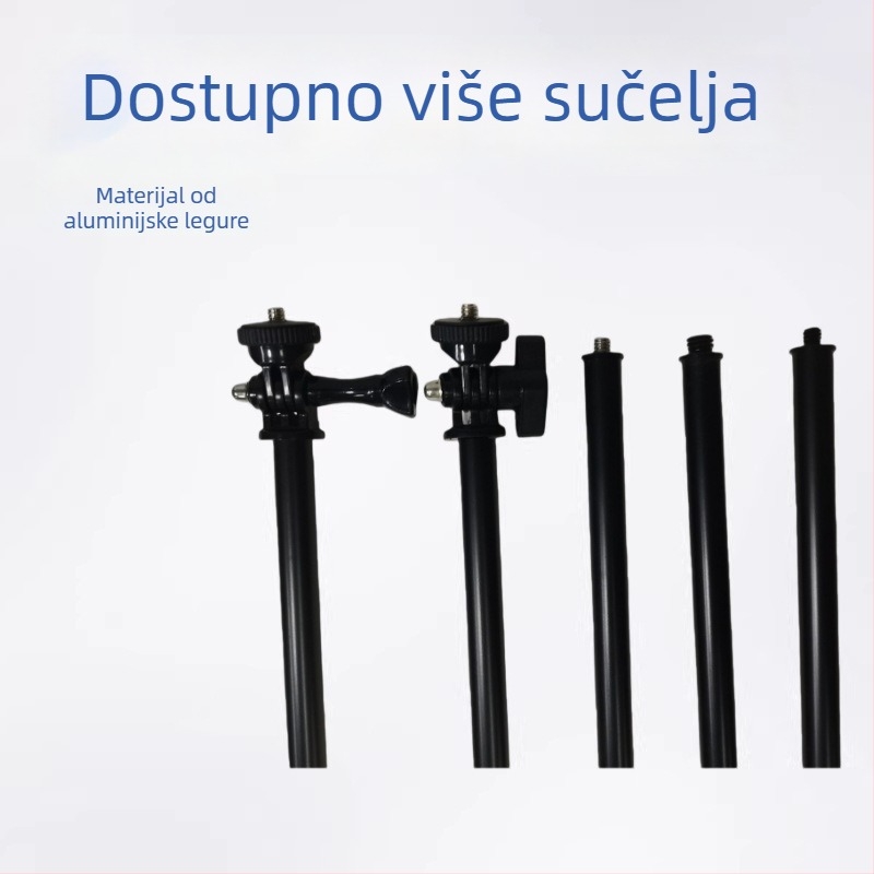 Teleskopska aluminijska držač/stalak za selfie i livestreaming u kampu, 2–5 sekcija, moguć ispis logotipa