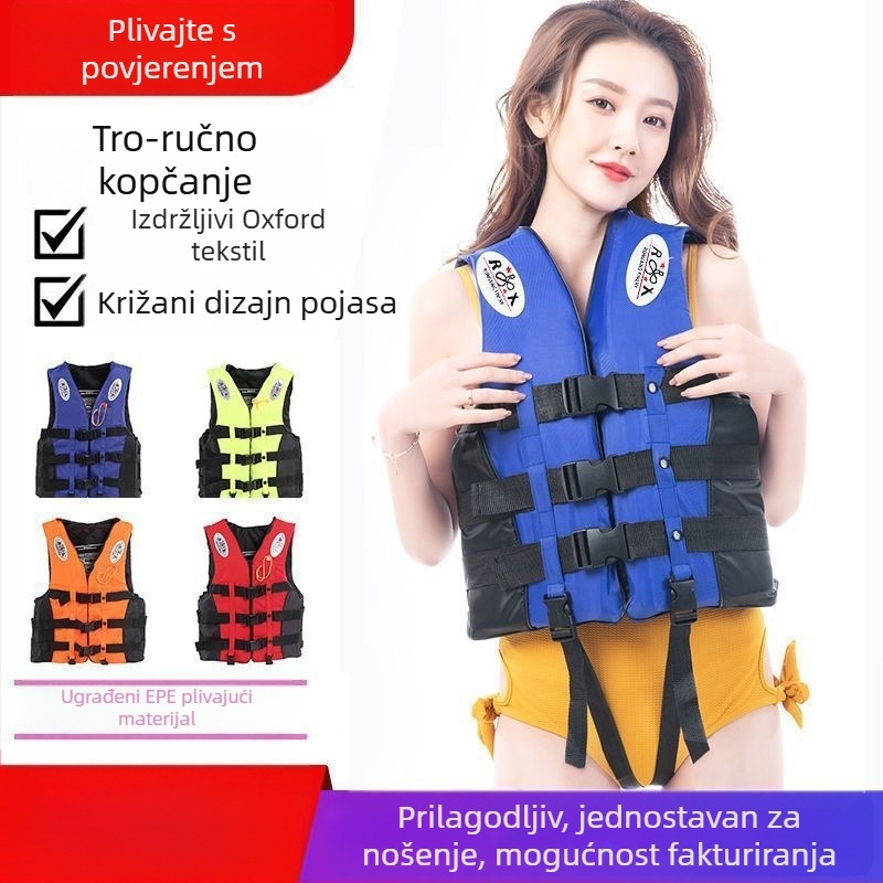 Spas prsluk za more s velikom plovnosti, prijenosni prsluk za šnorkanje i ribolov za odrasle