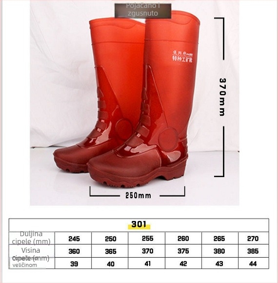 Yaxing muške visoke kišne čizme — PVC gornji dio, plastični đon, protivklizne, četiri sezone, industrijske rudarske čizme, okrugli vrh, niski potpetica (1–3 cm)