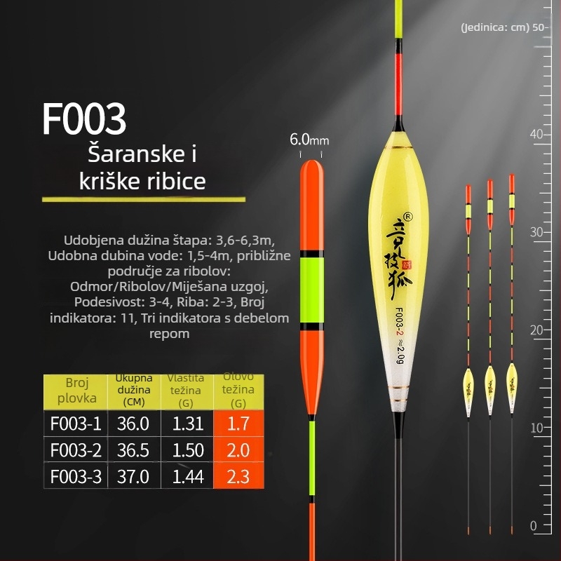 Vertical drift plovak za ribolov, Competitive Fox, kompozitni materijal, visoka osjetljivost