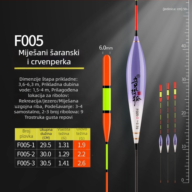 Vertical drift plovak za ribolov, Competitive Fox, kompozitni materijal, visoka osjetljivost