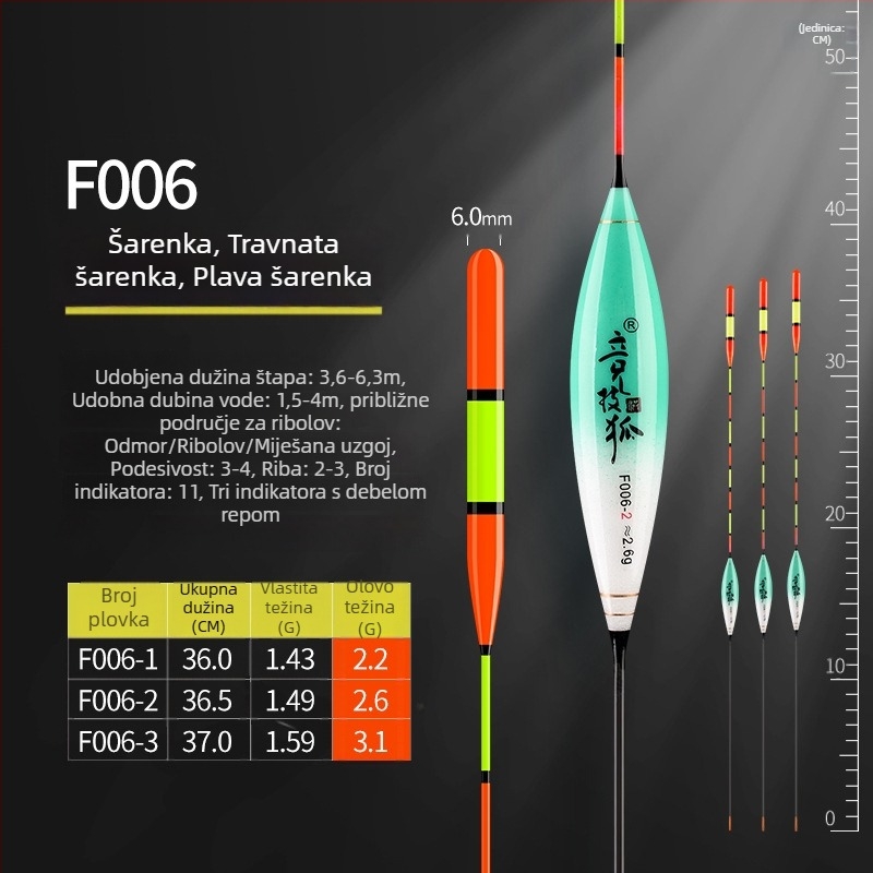 Vertical drift plovak za ribolov, Competitive Fox, kompozitni materijal, visoka osjetljivost