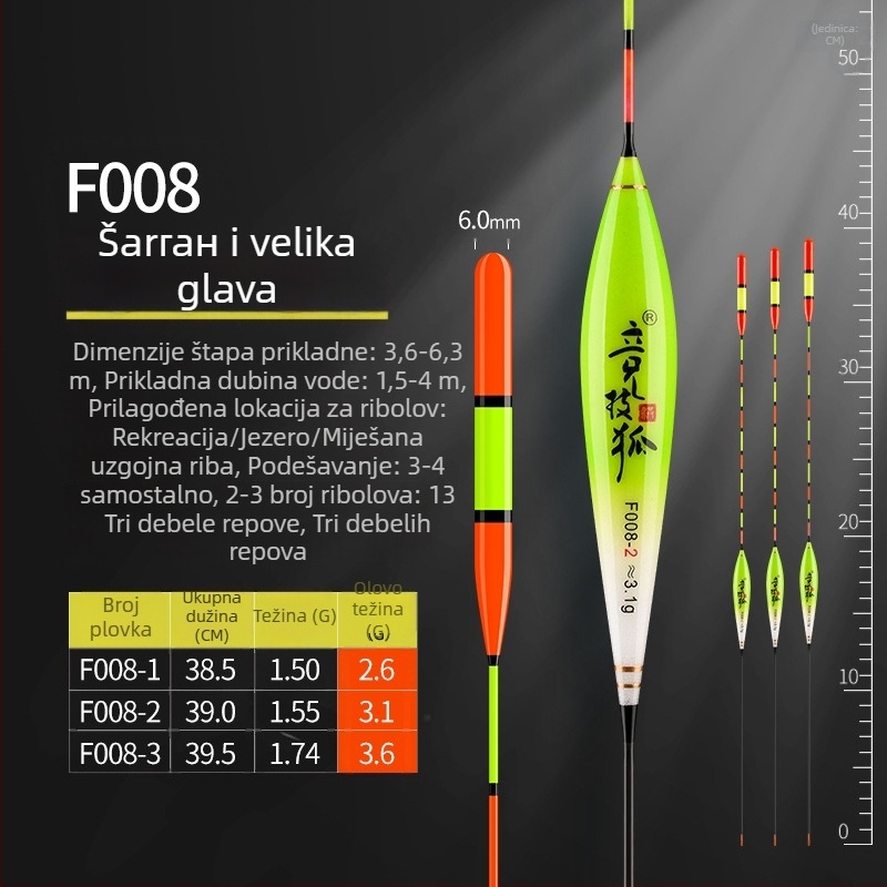 Vertical drift plovak za ribolov, Competitive Fox, kompozitni materijal, visoka osjetljivost